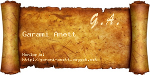 Garami Anett névjegykártya